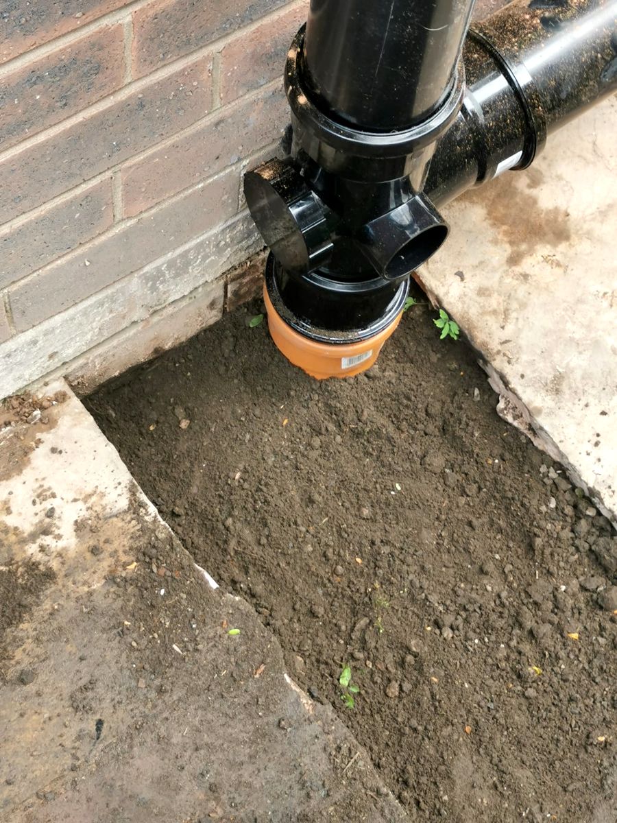 New stack connected into the drain